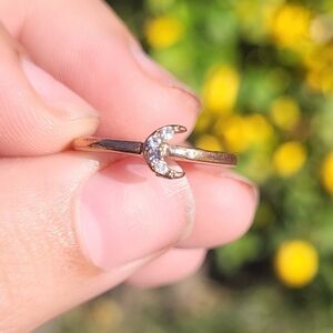 Lunar Gold Ring with Crystals